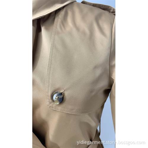 Women's Beige Double Breasted Coat
